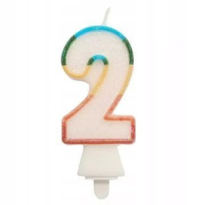 Godan Színes számgyertya csillámmal, 8,5 cm - 2 party kellék
