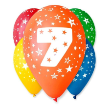 Godan Színes számos lufi 5 darabos - 7 party kellék
