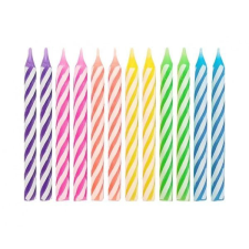 Godan Színes születésnapi gyertya készlet csavart mintával, 6 cm- 24 db-os party kellék