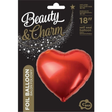 Godan Szív Fólia Lufi - 36 cm, Piros (490646) party kellék