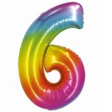 Godan Szivárvány színű, számos fólia lufi, 76 cm - 6 (CH-STC6) (CH-STC6) party kellék