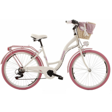 GOETZE Mood Női kerékpár 6 fokozat 26″ kerék 17” váz 155-180 cm magassag Fehér/Rózsaszín city kerékpár