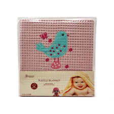  Gofri mintás baba takaró - 80x100cm - Rózsaszín babaágynemű, babapléd