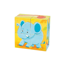 Goki 57434 vadállatos különleges mesekocka 4 darabos puzzle, kirakós