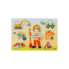 Goki fa építőmunkás puzzle, 8 darab puzzle, kirakós