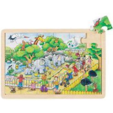 Goki Fa Puzzle: Állatkerti Látogatás, 24 db (GOKI-57808) puzzle, kirakós