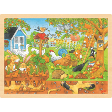 Goki fából készült puzzle - Kertünk szeglete puzzle, kirakós