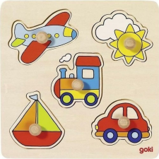 Goki fogantyús kirakó - járművek puzzle, kirakós