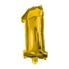 Gold, Arany mini 1-es szám fólia lufi 33 cm party kellék