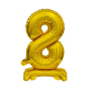  Gold, Arany mini 8-as szám fólia lufi talppal 38 cm