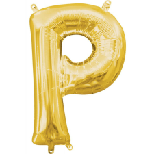 Gold, Arany mini P betű fólia lufi 33 cm party kellék