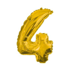  Gold, Arany óriás 4-es szám fólia lufi 85 cm party kellék
