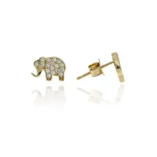 Gold earrings for ladies AU81770 - 14 karátos arany női beszúrós fülbevaló pár fülbevaló