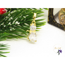  Gold filled csupa cirkóna kőből cica medál-Gemma-14K medál