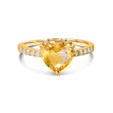  Golden Citrine Heart ezüst gyűrű 8 gyűrű