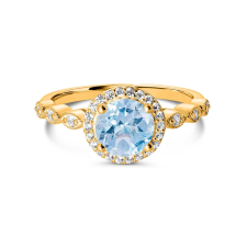  Golden Dreamy Blue Topaz ezüst gyűrű 9 gyűrű