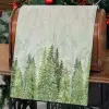 Golden forest fenyőfás gobelin asztali futó 44x140 cm arany lurex