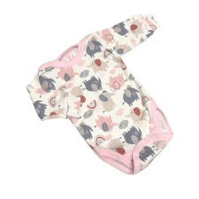 Gólyahír 2 Méretes Hosszú Ujjú Body - Rózsaszín Elefántos -86 kombidressz, body