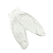 Gólyahír Pamut Pocaknadrág - Fehér/Menta Szíves 74 babanadrág