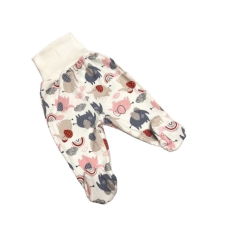 Gólyahír Pamut Pocaknadrág - Fehér/Rózsaszín Elefántos 50 babanadrág