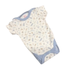 Gólyahír Rövid Ujjú Pamut Body - Fehér/Kék/Bézs Apró Mintás - 80