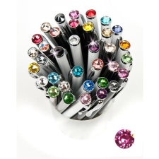 Golyóstoll, Crystals from SWAROVSKI®, fekete, 14cm"Elegante", rózsaszín kristállyal toll