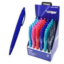 Golyóstoll nyomógombos 0,7mm Vinson G2 vegyes test displ 36 db/display toll