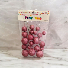  Gömb alakú, tortadekoráció, csillogó rózsaszín, 20 db sütés és főzés