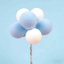  Gömb Tortadísz beszúró Kék, Fehér Drótszálas-1db sütés és főzés