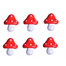  Gomba ragasztós 3,5x3cm piros s/6 karácsonyi dekoráció
