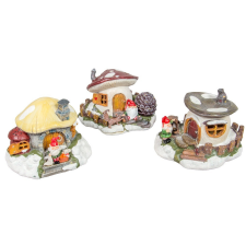  Gombaházikó figurával poly LED-es M13cm dekorációs kellék