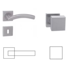 Gomboss/Perfekto Alex Din Fix Csapos Négyzetrozettás Rozsdamentes Inox WC Asszimetrikus Gomb/Kilincs zár és alkatrészei