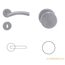 Gomboss/Perfekto Alex Körrozettás (Fém Alaplappal) Rozsdamentes Inox PZ Gomb/Kilincs zár és alkatrészei