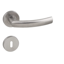 Gomboss/Perfekto Gina Körrozettás (Fém Alaplappal) Rozsdamentes Inox WC Asszimetrikus Gomb/Kilincs zár és alkatrészei