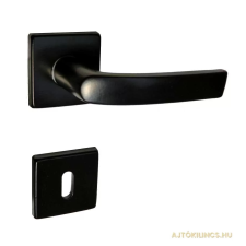 Gomboss/Perfekto Modern Négyzetrozettás rugós kilincs Fekete színben zár és alkatrészei