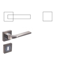 Gomboss/Perfekto Style Light Négyzetrozettás Szatén Króm Felület PZ Gomb/Kilincs zár és alkatrészei