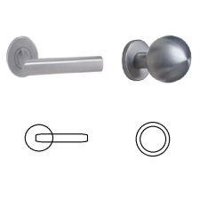 Gomboss/Perfekto Tímea Körrozetás Rozsdamentes Inox WC (Műanyag Alaplap) Hengeres Gomb/Kilincs zár és alkatrészei