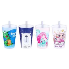 GONDOL IRIS BONNY STRAW pohár szívószállal 400ml G-258 (G-258) konyhai eszköz