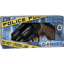 Gonher Gold Collection Rendőrségi revolver, fekete, fém, 12 töltényes (15538/6) katonásdi