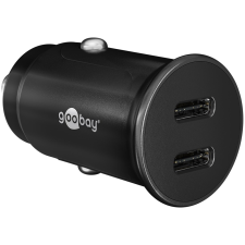 Goobay 2x USB Type-C Autós töltő - Fekete (30W) (59705) mobiltelefon kellék
