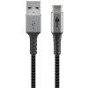 Goobay 49296 USB kábel 1 M USB 2.0 USB C USB A Fekete, Szürke