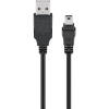 Goobay 50767 USB-A apa - Mini USB apa 2.0 Adat és töltőkábel - Fekete (1.8m) (50767)