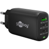 Goobay 65407 PD GaN USB-A / 2x USB-C Hálózati töltő - Fekete (65W) (65407)