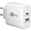 Goobay 65412 1x USB Type-C / 1x USB Type-A Hálózati töltő - Fehér (45W)