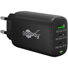 Goobay 65W hálózati USB-C gyorstöltő többportos Power Delivery, fekete mobiltelefon kellék