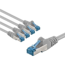 Goobay 67515 S/FTP Cat6a RJ45 Patch kábel 1m - Szürke (5db/csomag) ( ) kábel és adapter