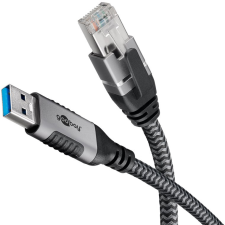 Goobay 70695 USB Type-A apa - RJ45 apa Adatkábel - Fekete/Szürke (15m) kábel és adapter