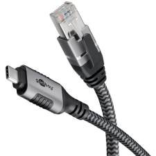 Goobay 70696 USB Type-C apa - RJ45 apa Adatkábel - Fekete/Szürke (1m) (70696) kábel és adapter