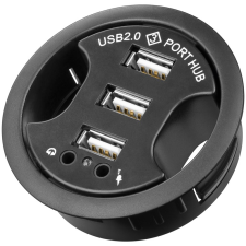 Goobay 93894 USB 2.0 HUB (4 port + Audio) (93894) hub és switch