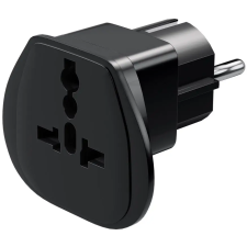 Goobay 94028 World to EU 220V Power Plug Utazó adapter - Fekete hosszabbító, elosztó
